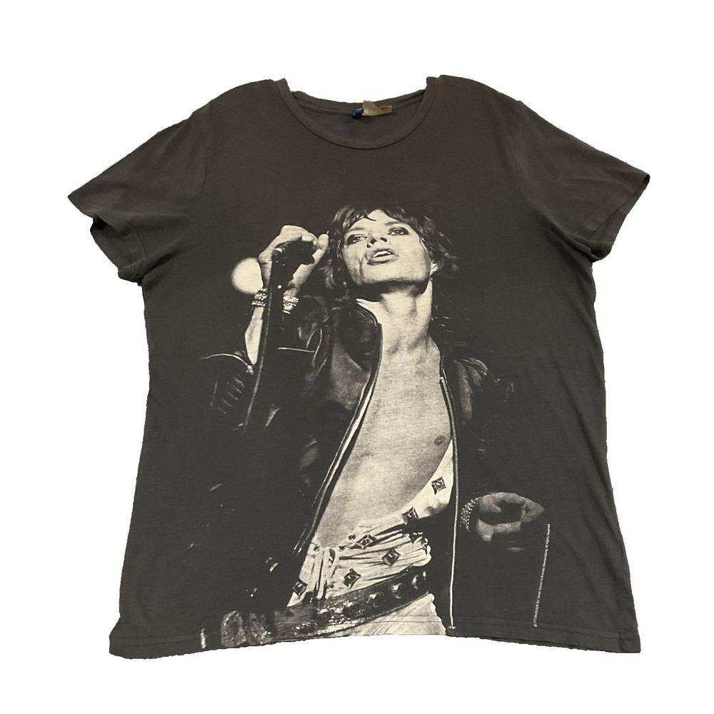VTG Mick Jagger Graphic Short Sleeve Men's T-Shirt Portrait Print
